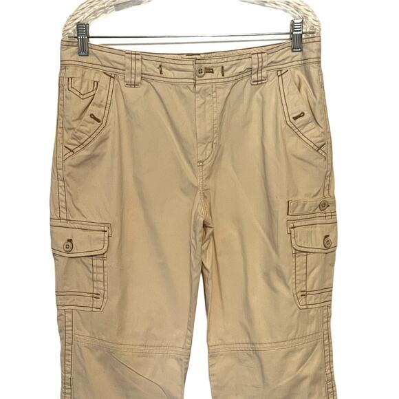 Eddie Bauer Womens Casual Pants Size 12 Tan Outdoor Pockets Straight Leg Mid Ris - Picture 5 of 10